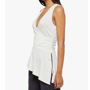 BCBGMAXAZRIA Asymmetrical Drawstring Top